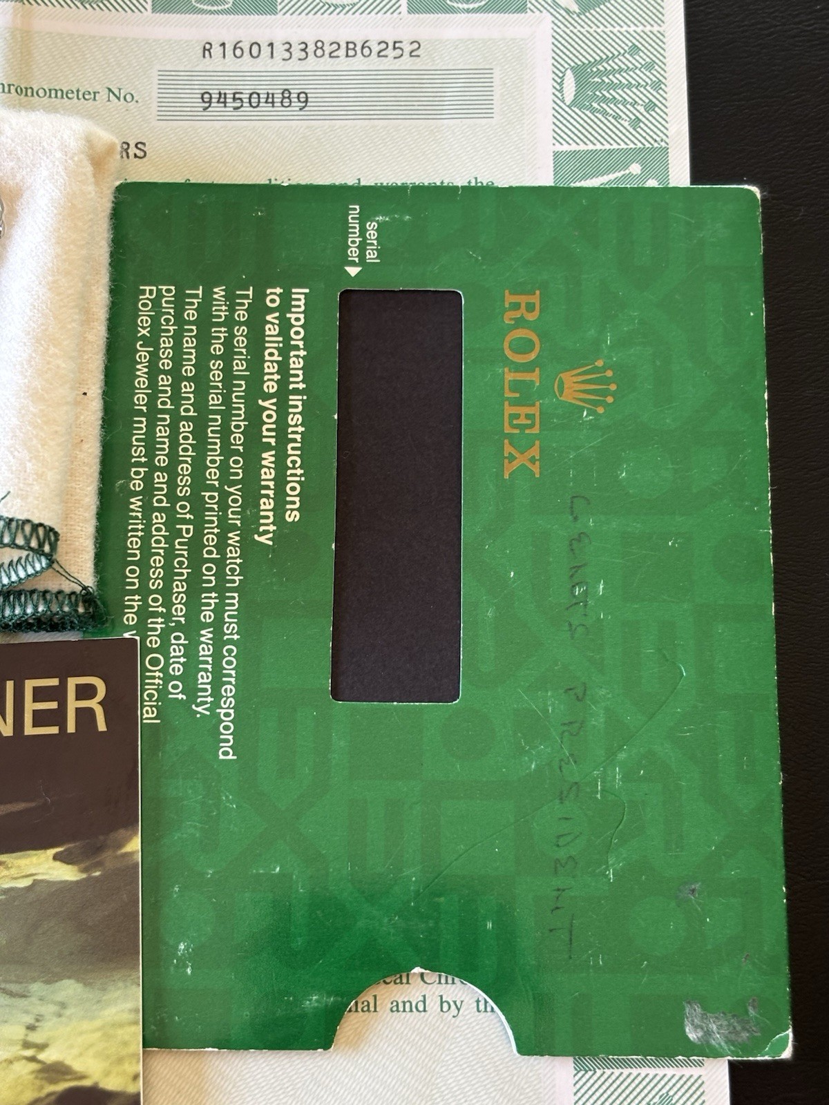 Rolex Submariner Manual, Warranty Papers, Rolex Paperwork , Hang Tags & Anchor