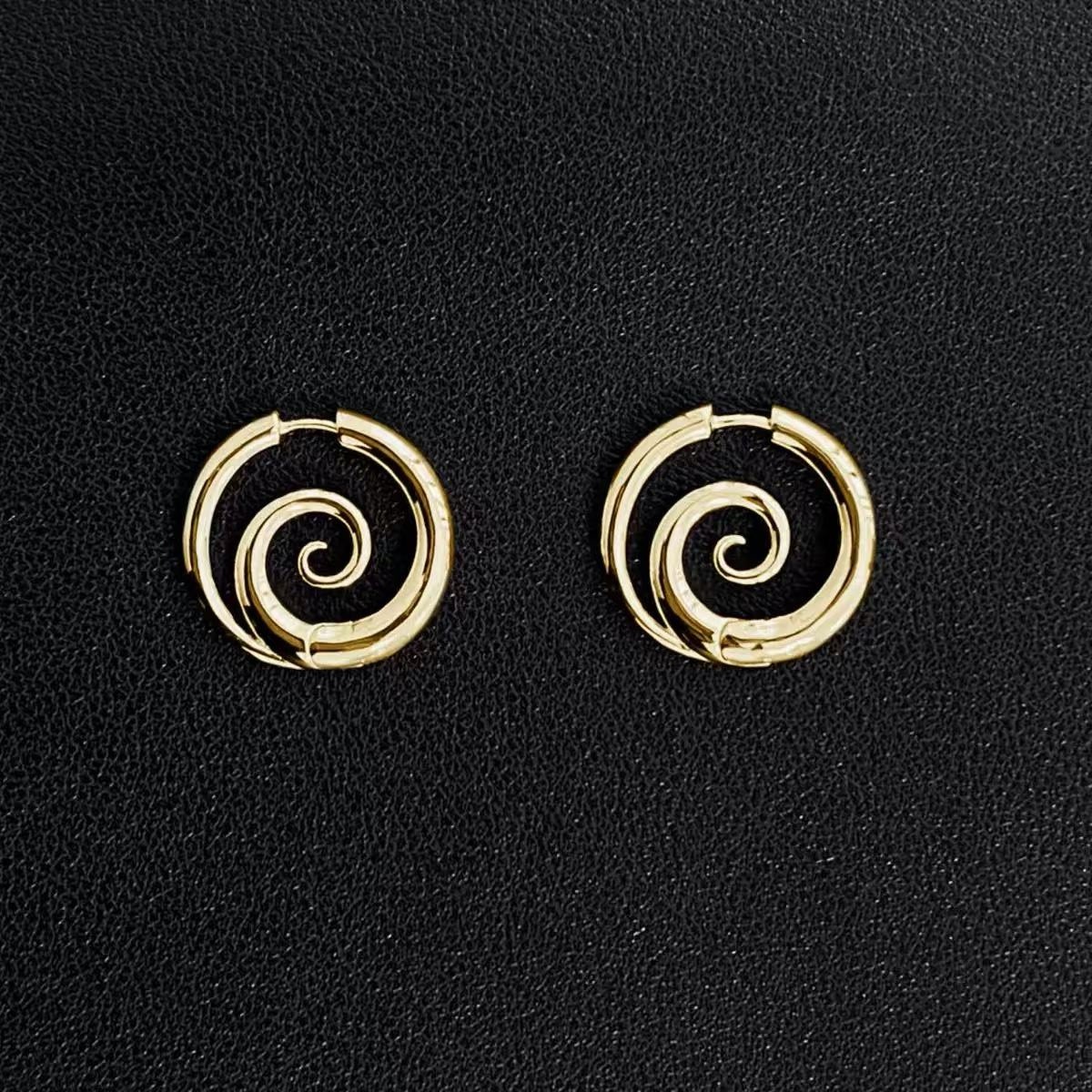 925 Silver Spiral Hoop Earrings Minimalist Swirl Circle Hoops for women 456