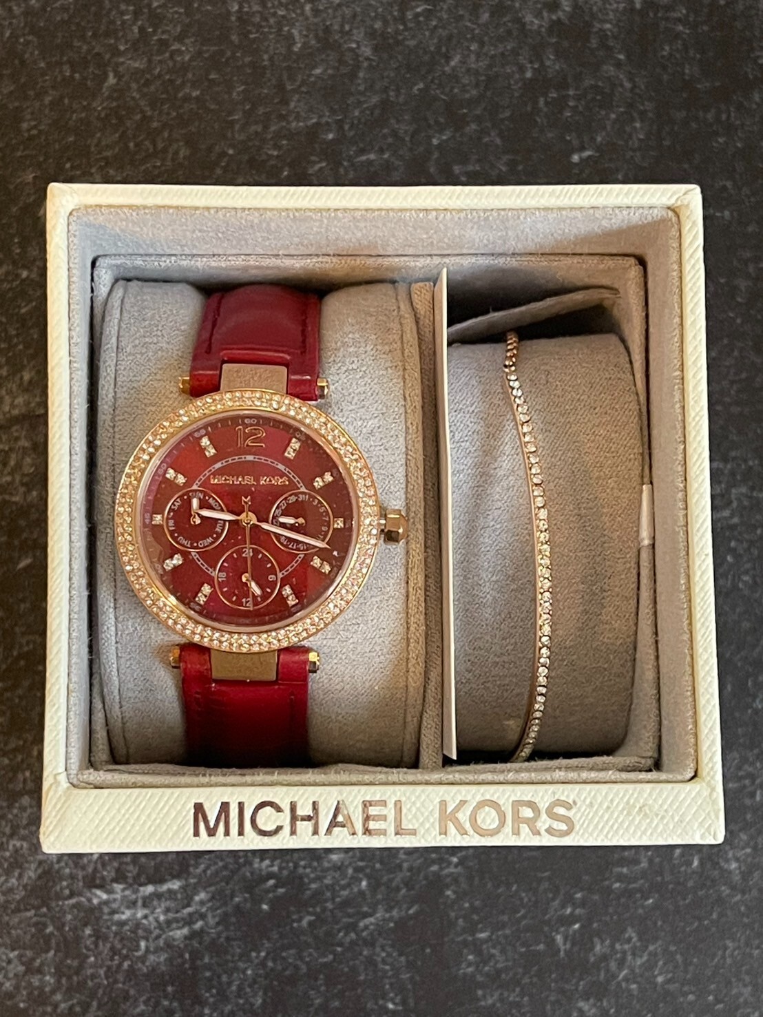 NWT Michael Kors MK6451 Ladies Parker Watch and Bracelet Gift Set***RARE ITEM***
