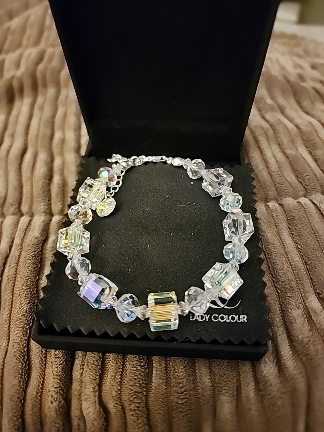 Lady Colour Crystal Bracelet AB Gorgeous Sparkling Jewelry Gift New In Box