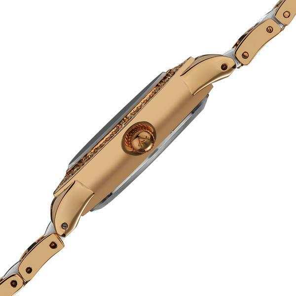 August Steiner AS8052RG Crystal Glitz Ceramic Link Bracelet Womens Watch