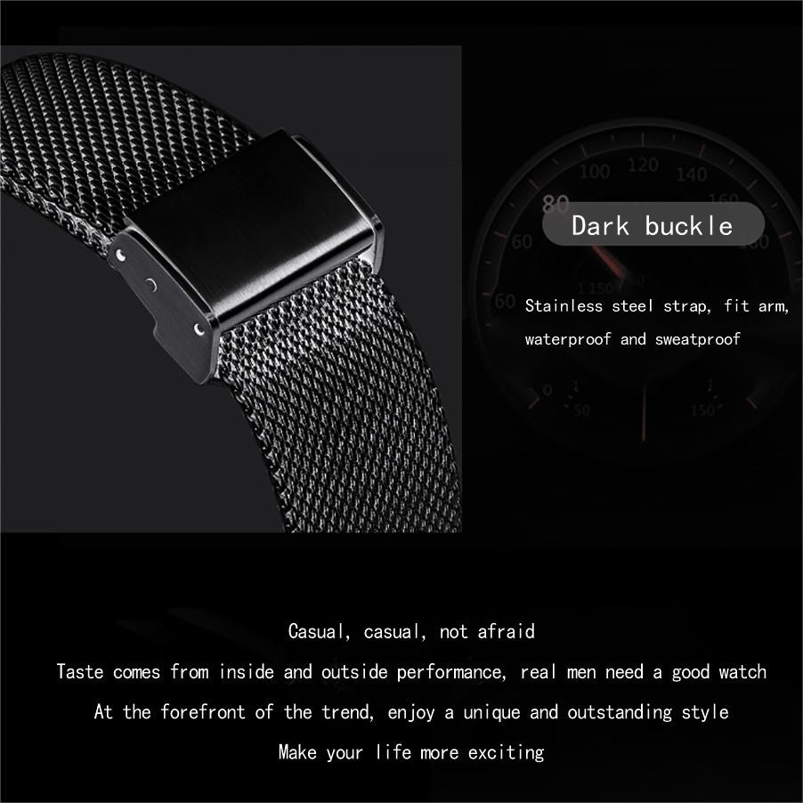 LIGE Men Watch Quartz Analog Date Round Dial Business Mesh Strap Male Wristwatch