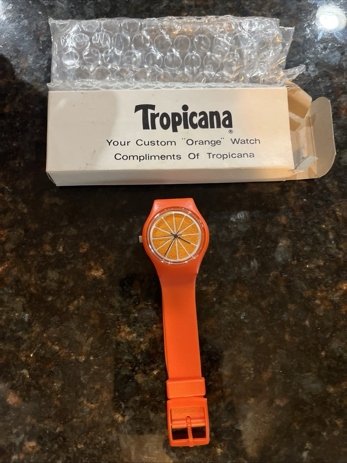 VTG Tropicana Orange Watch Rare NOS Orange Band Orange Face Untested