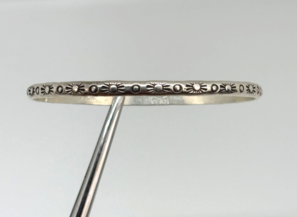 Sterling Silver CLBZ MITCHELL CALABAZA Kewu Pueblo Southwestern BANGLE BRACELET