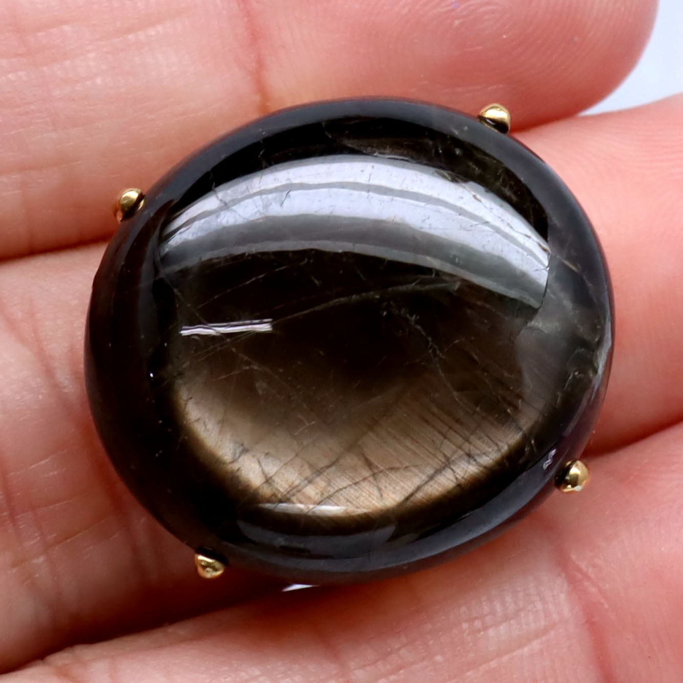 Natural Black 6Rays Star Sapphire Ring 925 Sterling Silver Handmade Size 7.5