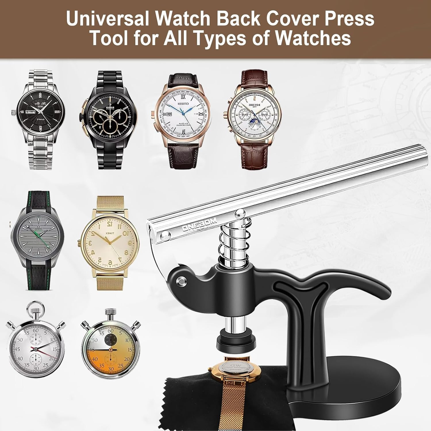 Watch Press Tool Set, Watch Repair Kit Professional with Everything, for Various