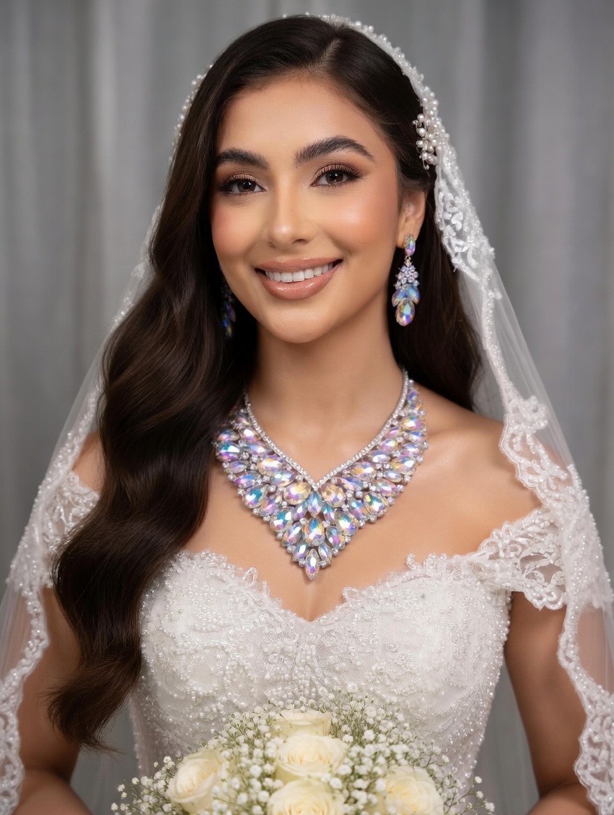 AB Rhinestone Austrian Crystal Choker Necklace Earring Pageant Drag Prom