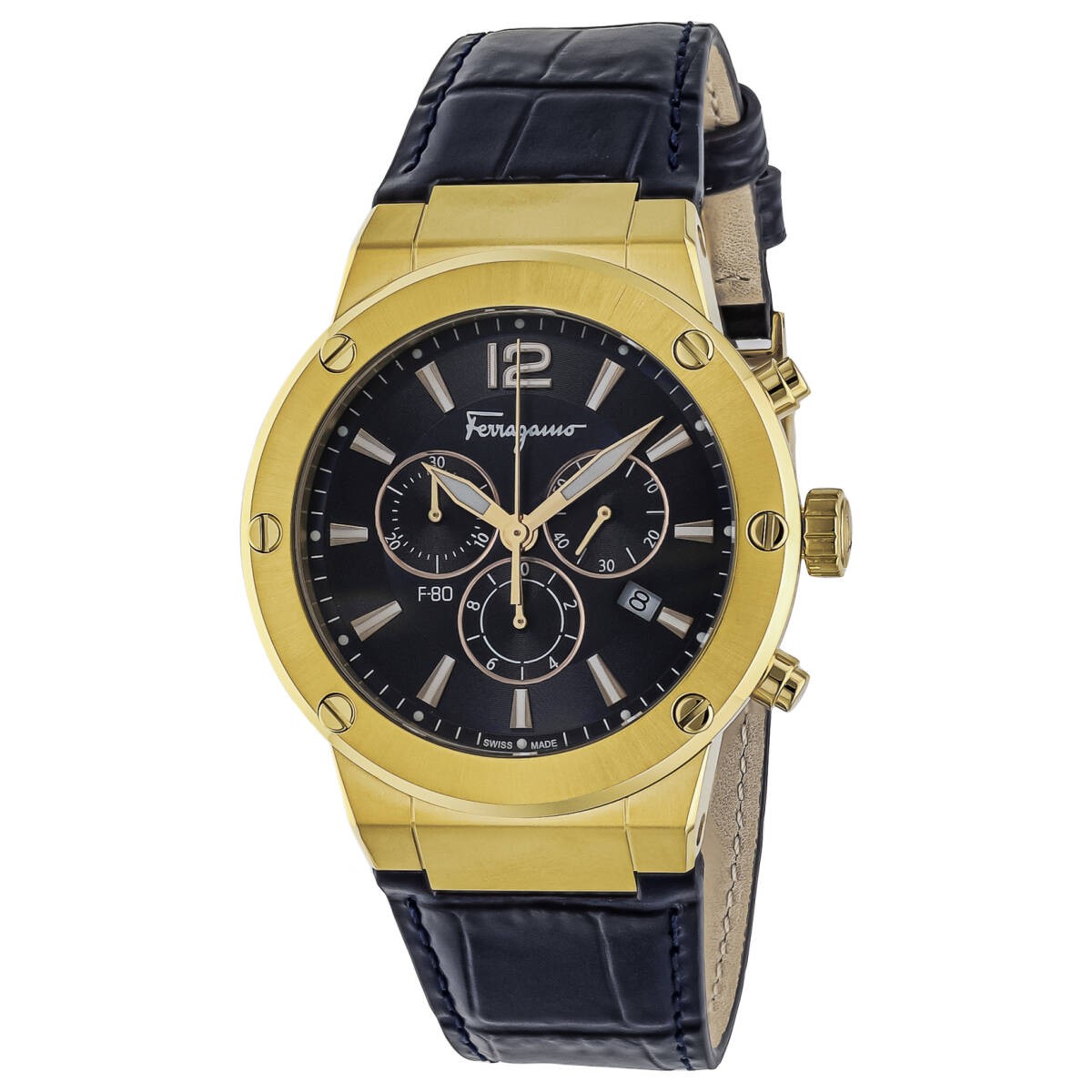 [B1Y] Ferragamo Watch Chrono 44mm Men’s Navy Blue SFEX00723 [w2w]