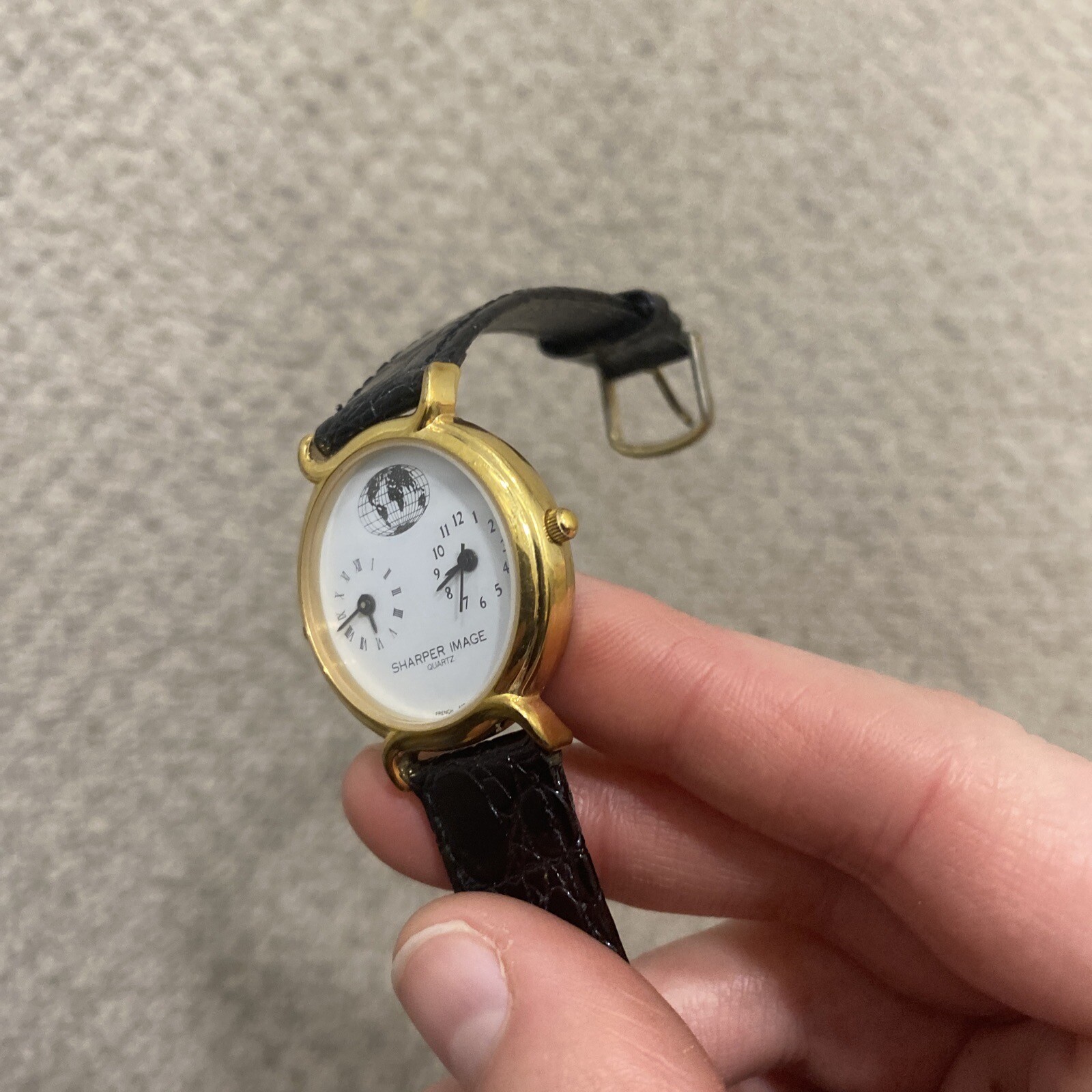 Sharper Image RARE 2 Time Zone Traveler Pilot Novelty Watch