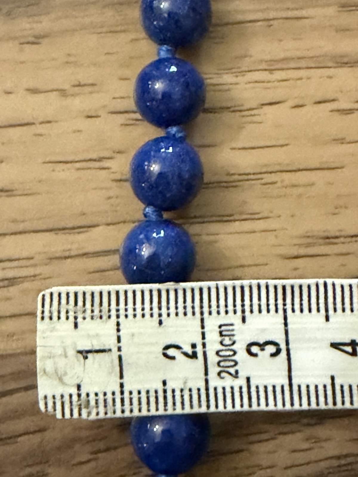 10mm Round Lapis Lazuli Beads & Oval Pendant Necklace 18”