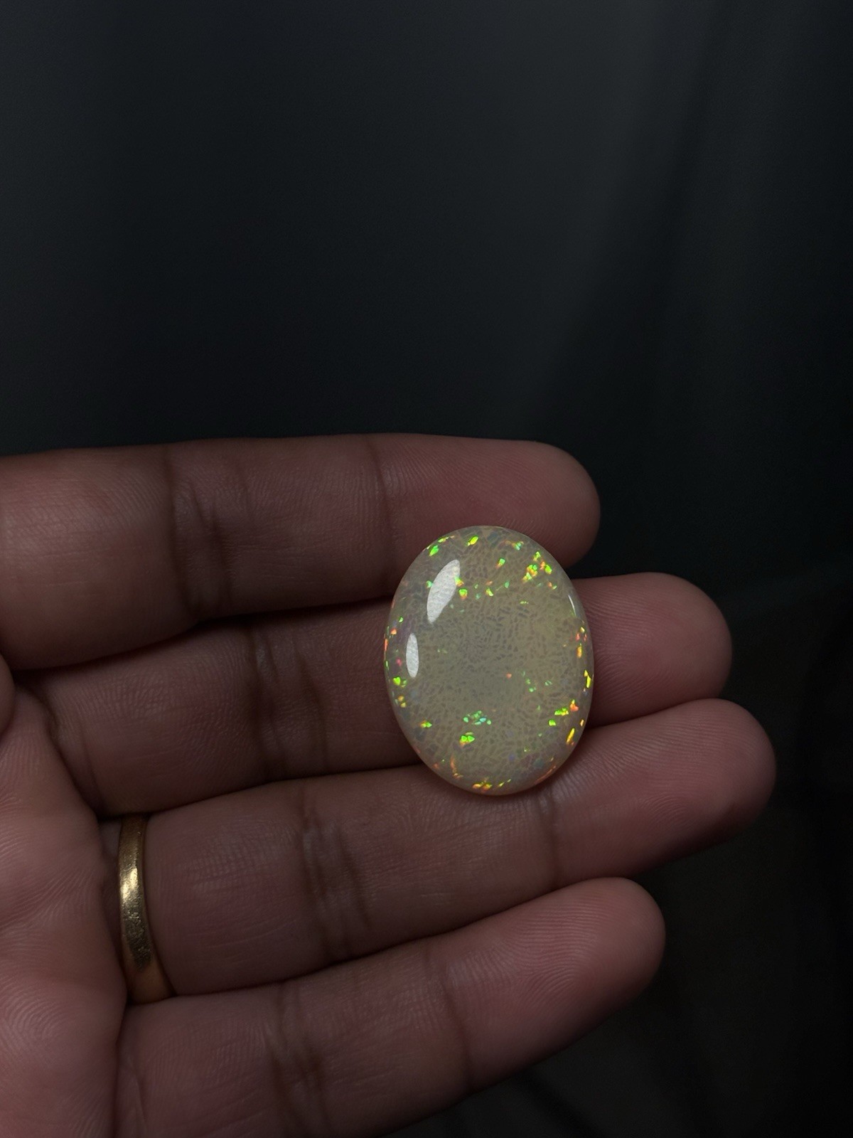 Natural Yellow Opal 28.39 Ct Oval Cabochon Loose Gemstone 29.42×23.08mm IGTL