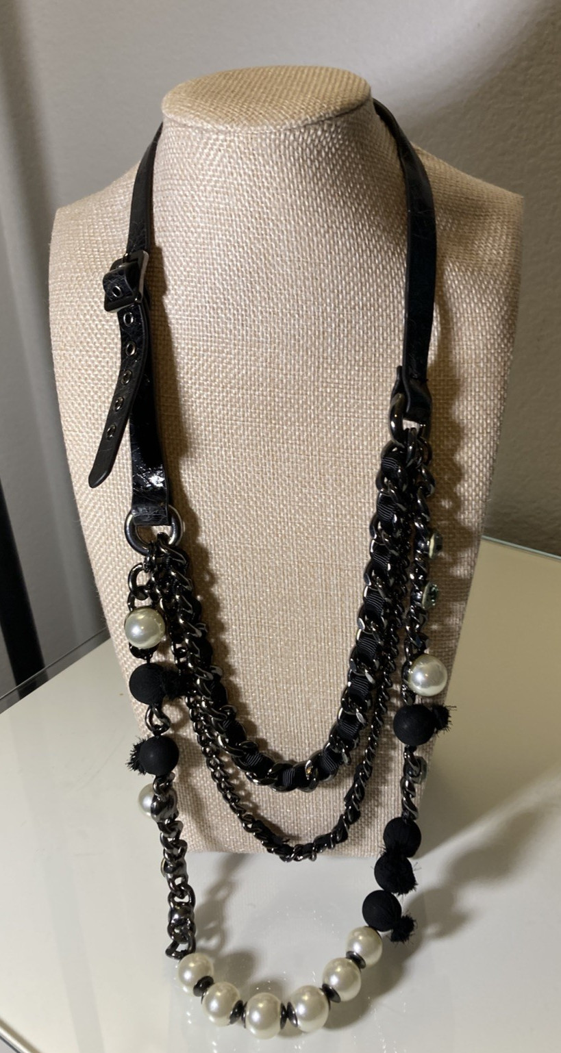 Black & White Layered Statement Necklace