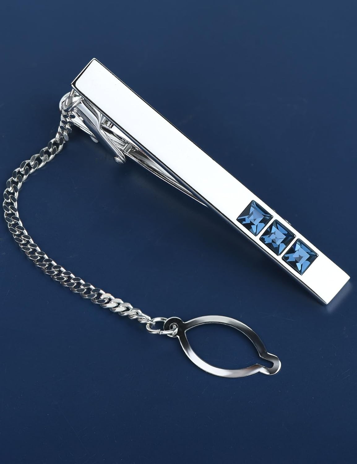 Men’s Classic Luxury Zircon Crystal Tie Clip Silver Tone Light Brass Regular