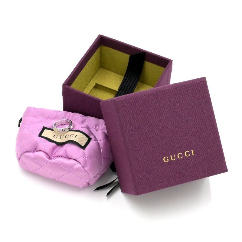 Gucci Icon Heart Ring US 4.5 K18WG Interlocking G Slim GG Logo