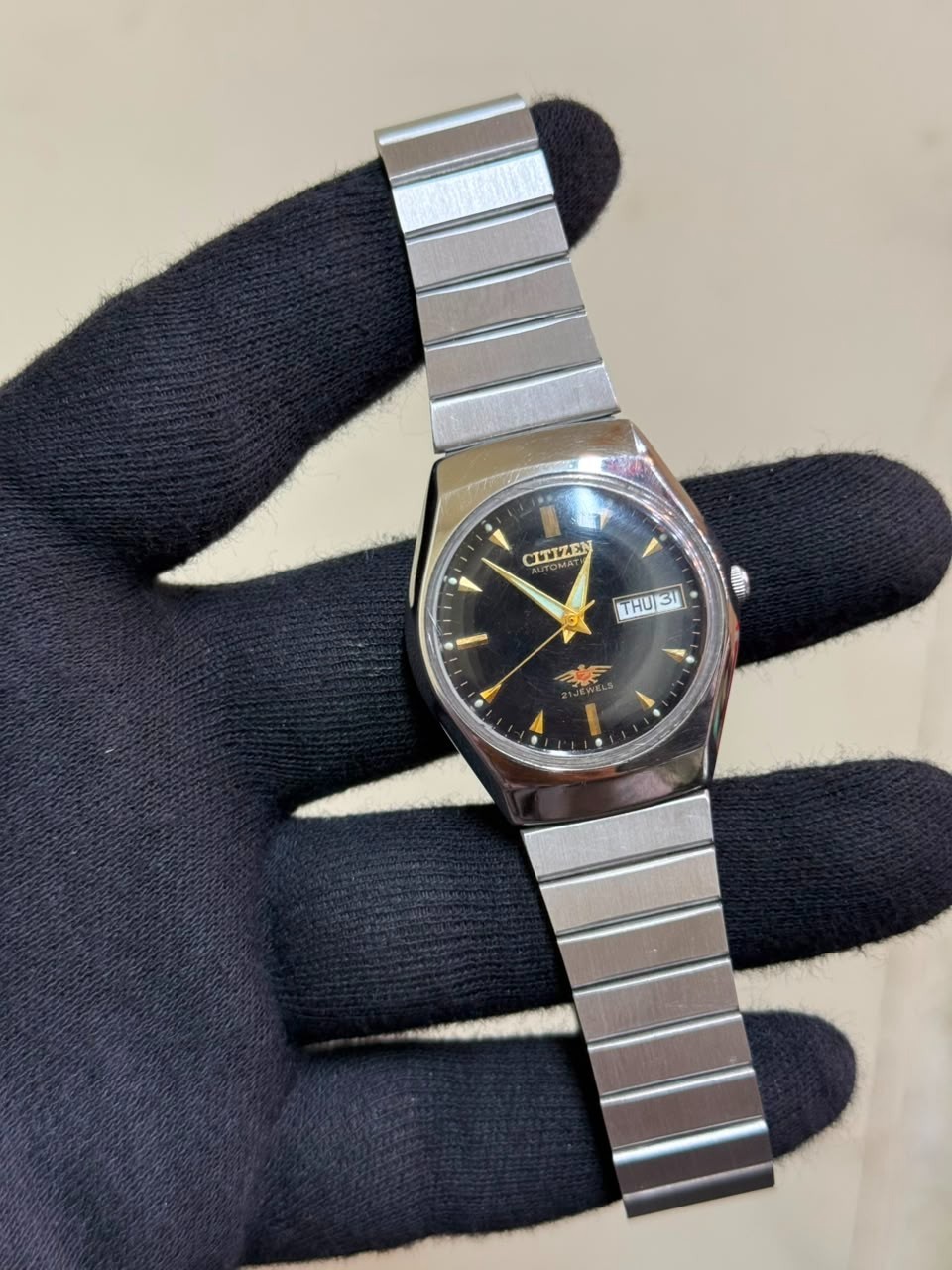 VINTAGE CITIZEN 8200-816053 A MENS AUTOMATIC STAINLESS STEEL WATCH