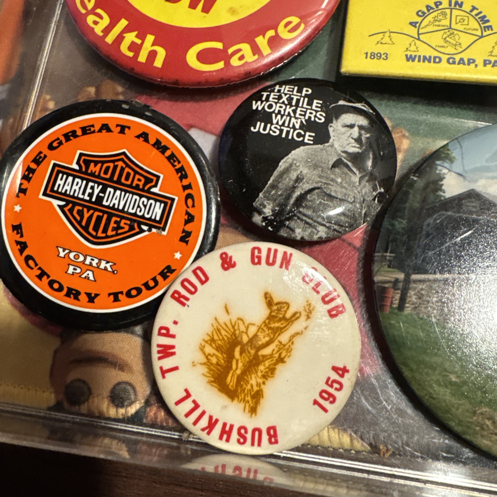 Vintage Pinback Button Lot Harley Shirley Temple Tastykake PA Political Radio