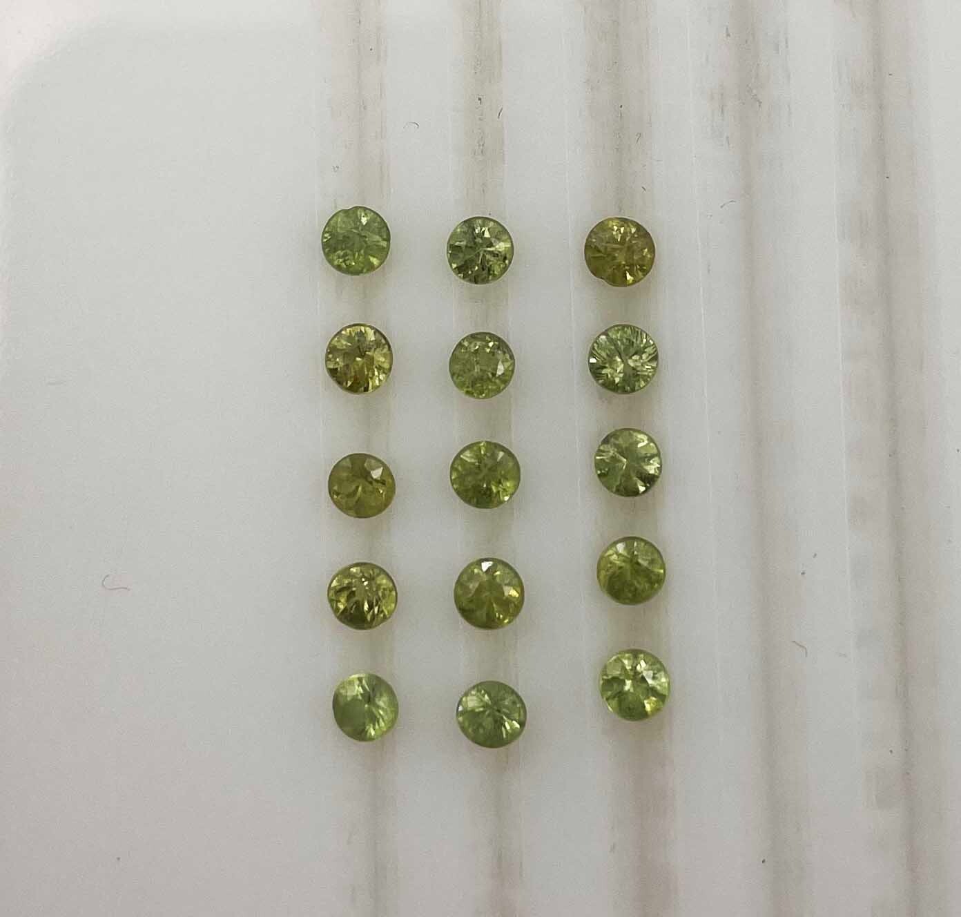 2.50 CT Natural Demantoid Garnet Round Cut Loose Gemstone Lot 18 Pcs 3 MM
