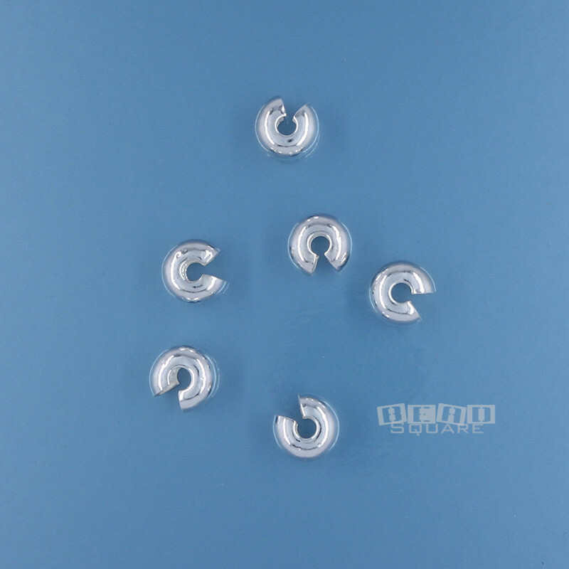 Sterling Silver Open Knot Crimp Cover Round / Rondelle Spacer Beads [2.5 – 6mm]