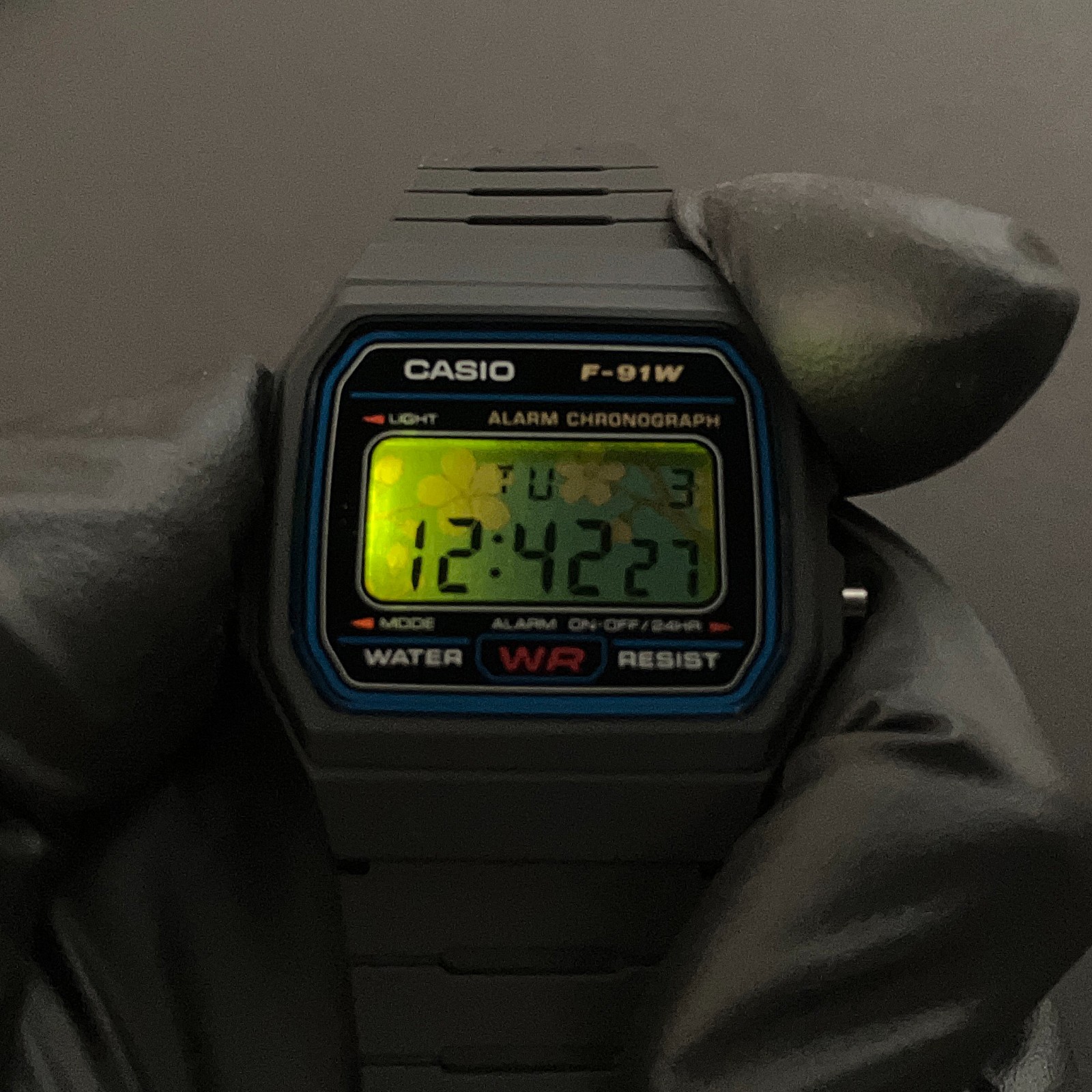 Custom Casio F91W Cherry Blossom Sakura Mod | Handmade Metallic Filter