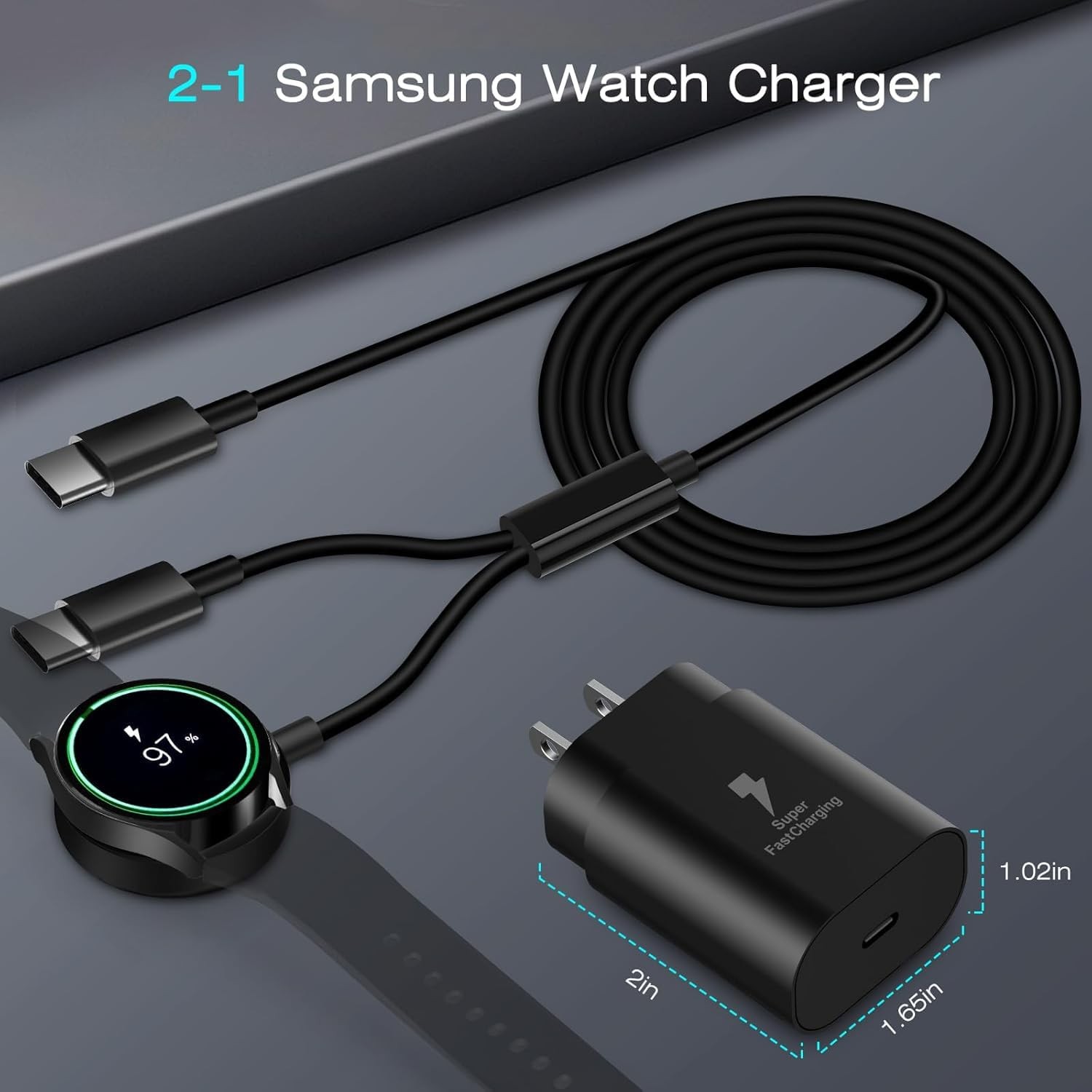 Galaxy Watch Charger Compatible Galaxy Watch 8/7/6/6 Classic/5 Pro/5/4 Classi…
