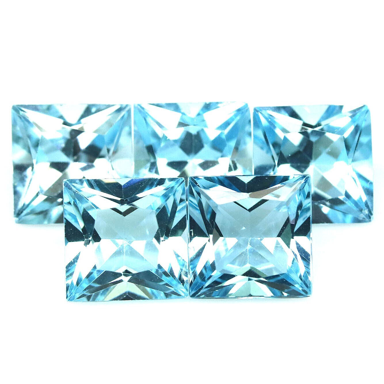 Shola Genuine 8 x 8 mm 1 Piece Natural Blue Topaz Approx. 3 Carat from Brazil