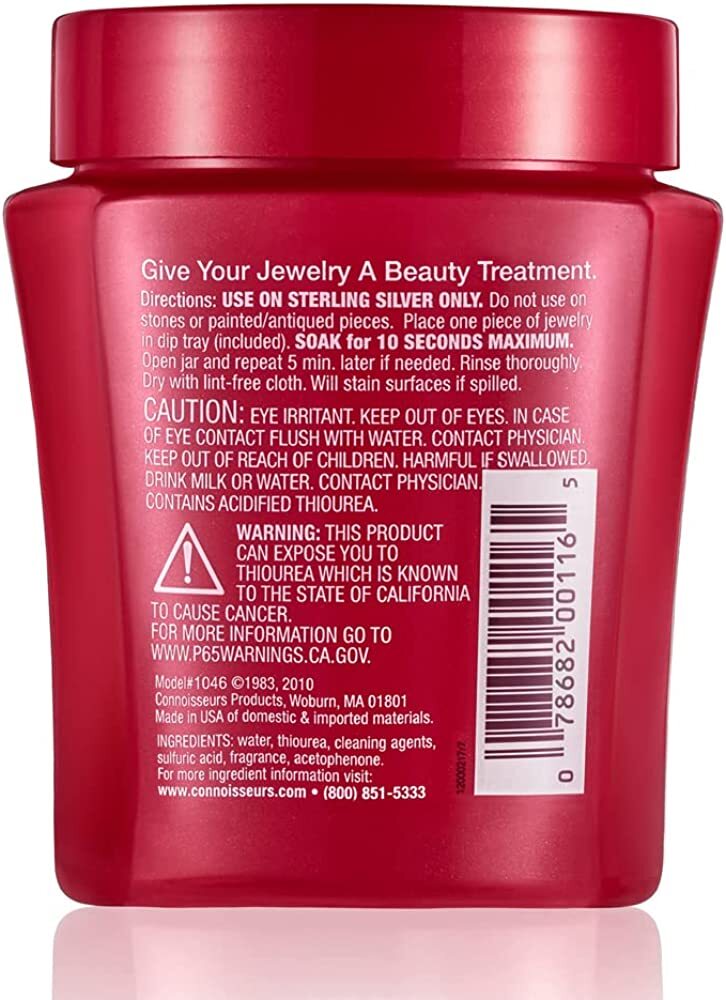 CONNOISSEURS Sterling Silver Jewelry Tarnish Cleaner Silver Cleaning Solution