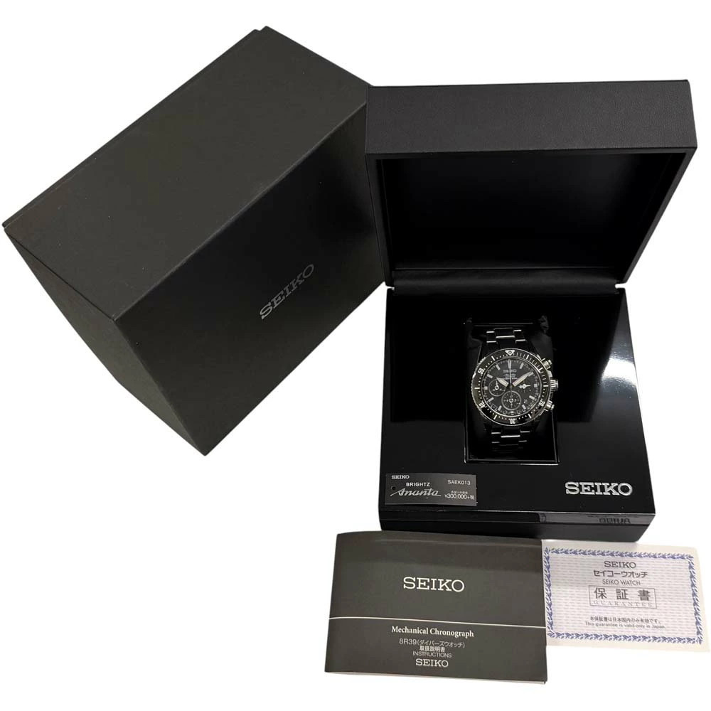 SEIKO WATCH SAEK013 BRIGHTZ ANANTA AUTOMATIC CHRONOGRAPH DATE BLACK DIAL MEN’S
