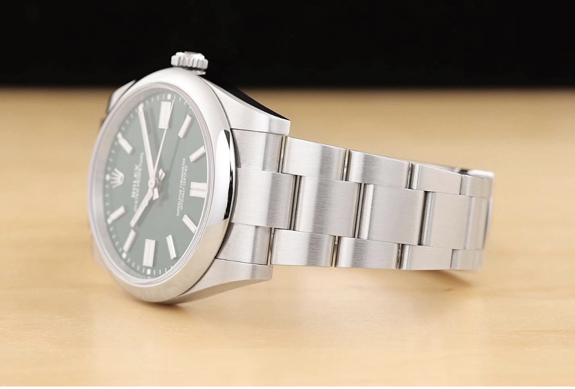 2024 CARD ROLEX OYSTER PERPETUAL 41MM 124300 GREEN STEEL OYSTER BAND WATCH