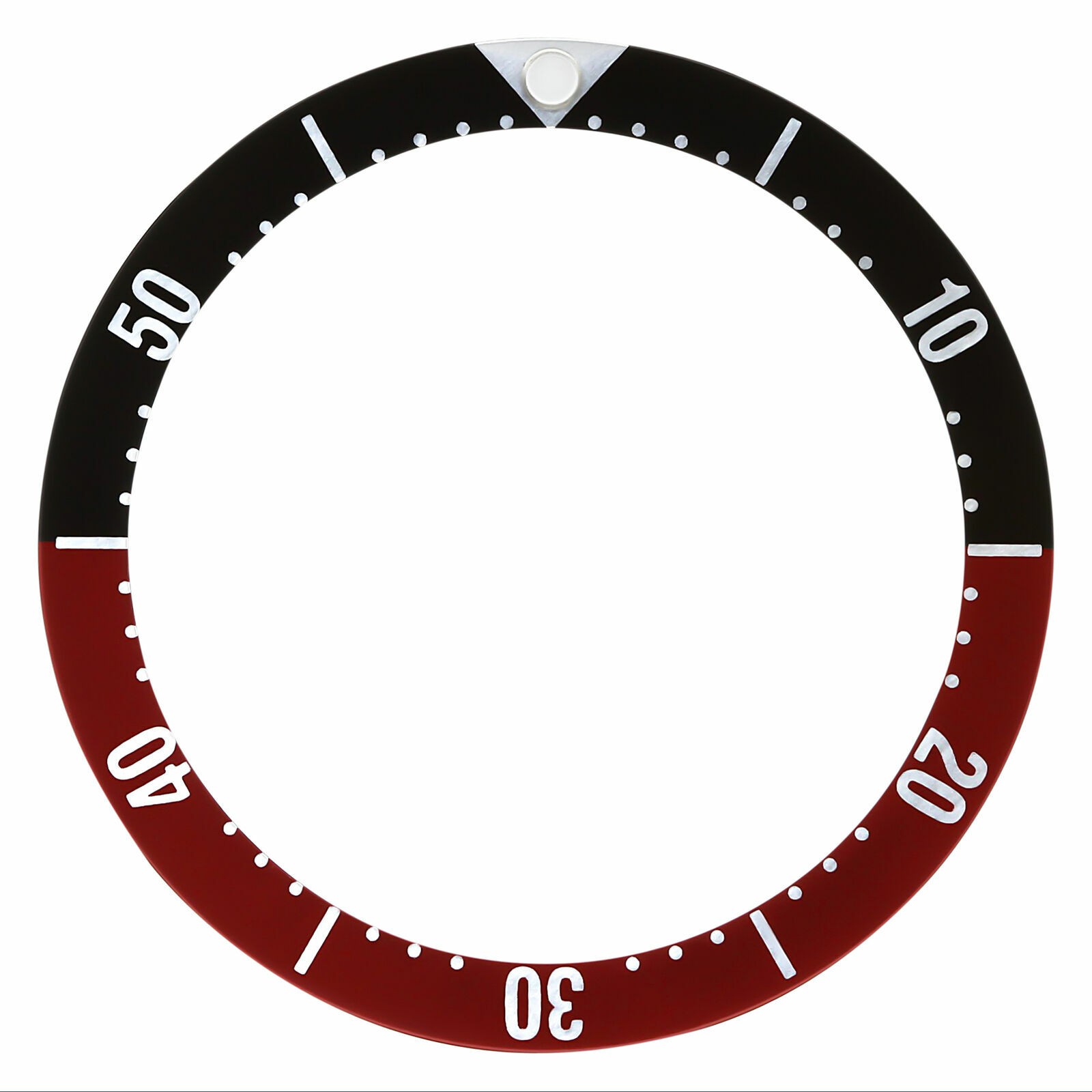 Black Red Flat Replacement Bezel Insert 33.50mm x 27.40mm Diver Watch