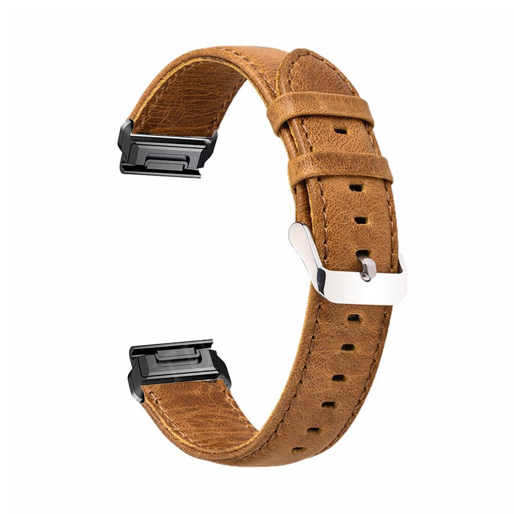 Quick Fit Leather Strap For Garmin Fenix 8 7 7X 6 6X Pro 5 5X 3HR S70 Watch Band
