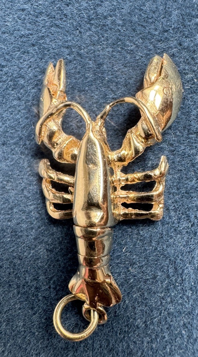 Vintage AC American Charm Corp 14k Lobster Charm 3.2 Grams Movable Tail & Claws