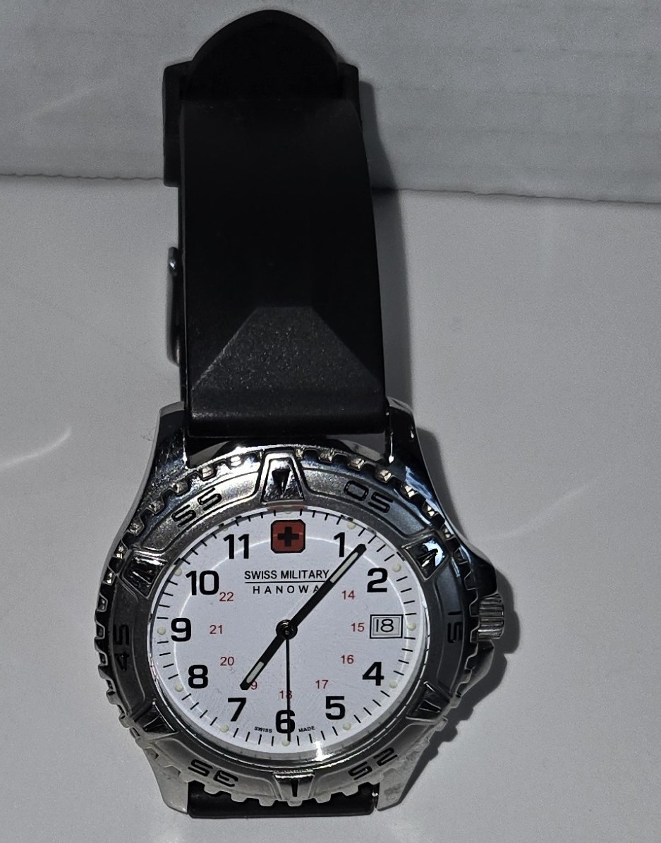 Swiss Made Swiss Military HANOWA Watch. Works! New Battery Stainless Steel 10ATM