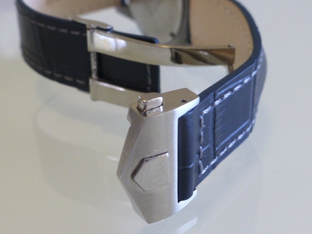 22mm, 20mm Genuine Leather Watch Band Strap with Deployment Clasp