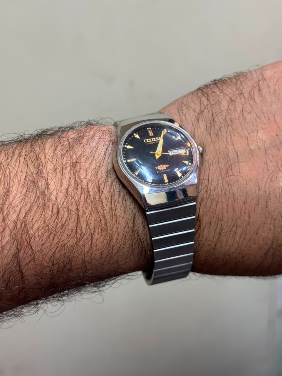 VINTAGE CITIZEN 8200-816053 A MENS AUTOMATIC STAINLESS STEEL WATCH