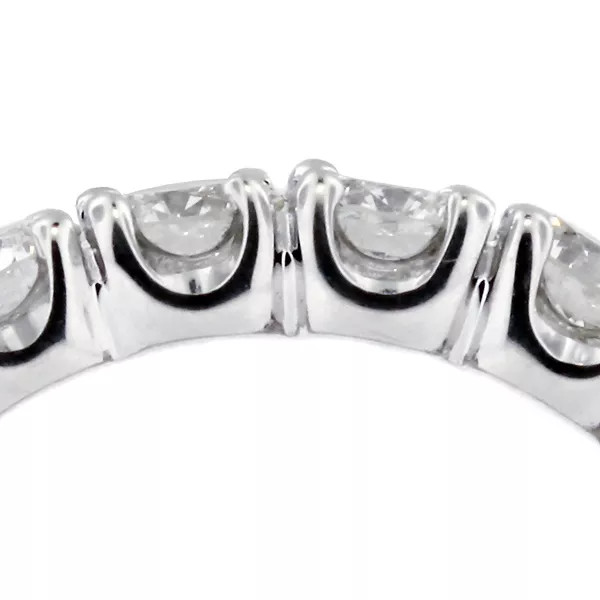 18K Gold Eternity Wedding Ring Classic 3.50 Carat Round Lab-Grown Diamond E VVS2