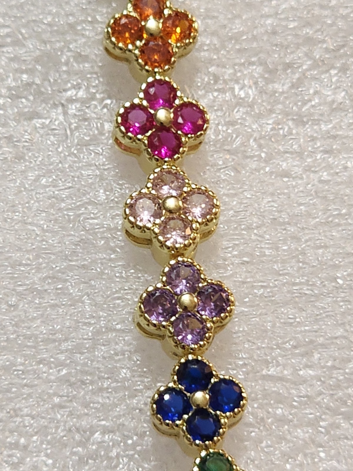 Clover Multi-Color Faux Gemstones Exclusive Gold Bracelet for all Ages