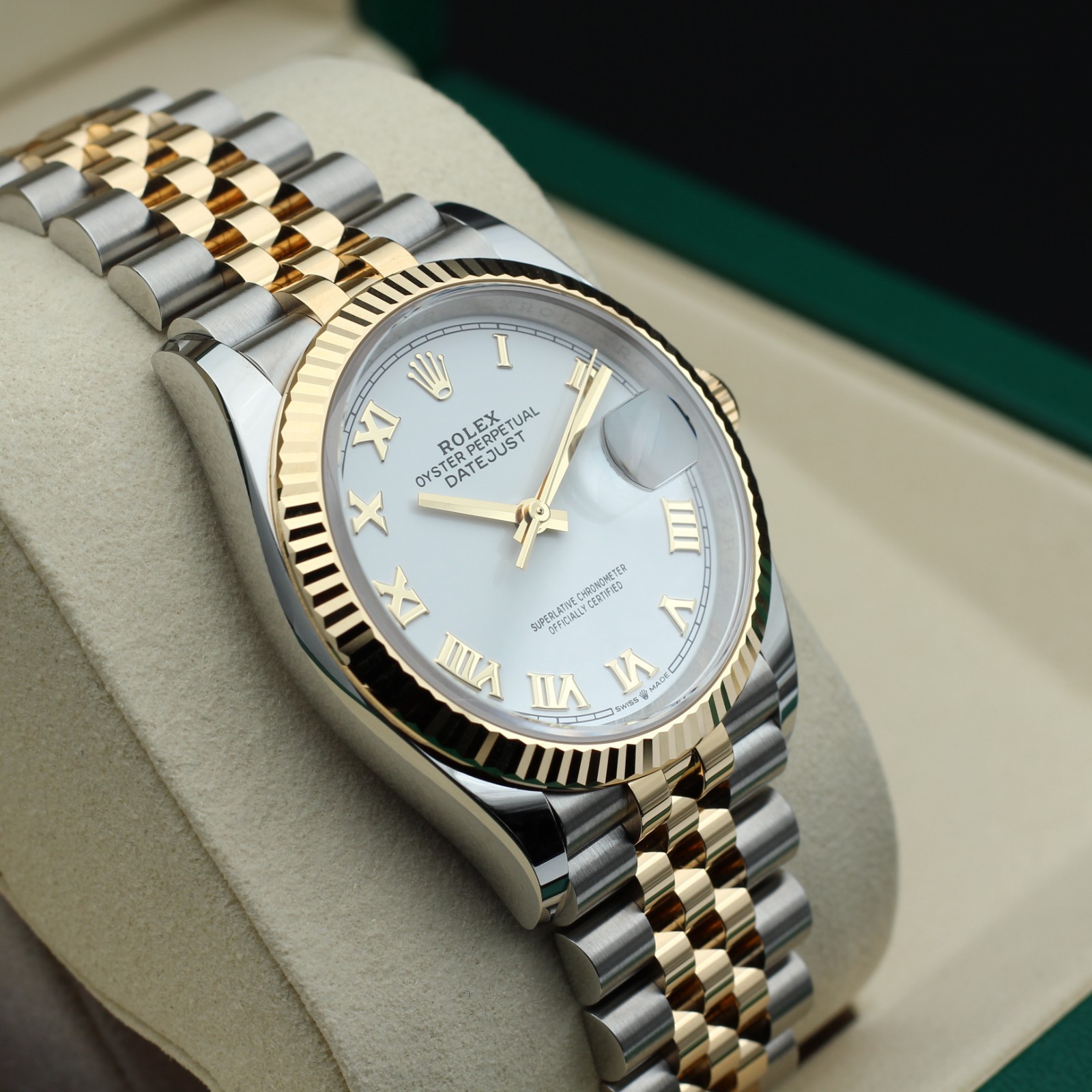 2026 Rolex Datejust White Roman Dial Jubilee 18kt Gold Jubilee 36mm 126233