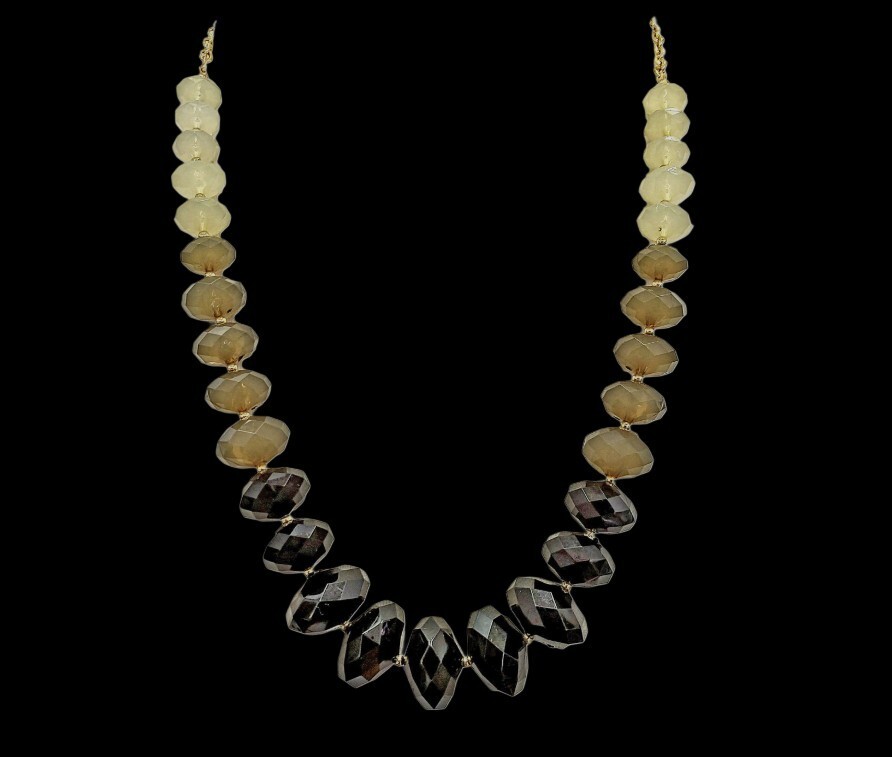 Multi Color Black, Grey, and Off White Large Bead Necklace Fashion Neck – NEW