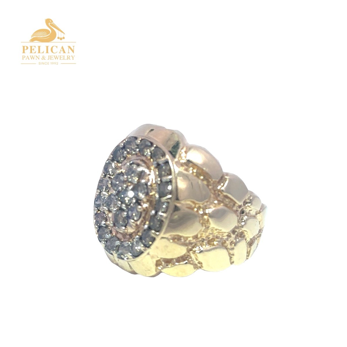 MEN’S 10KT GOLD DIAMOND CLUSTER RING (uol-ly) (PDS040216)