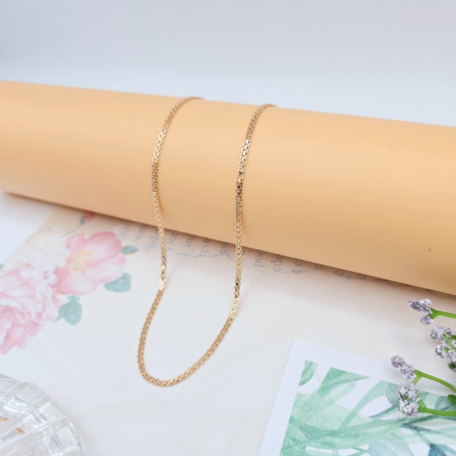 in High Shine Finish – 45cm (17.7 Inch), XPNL0059 Rose Gold Box Chain Necklace