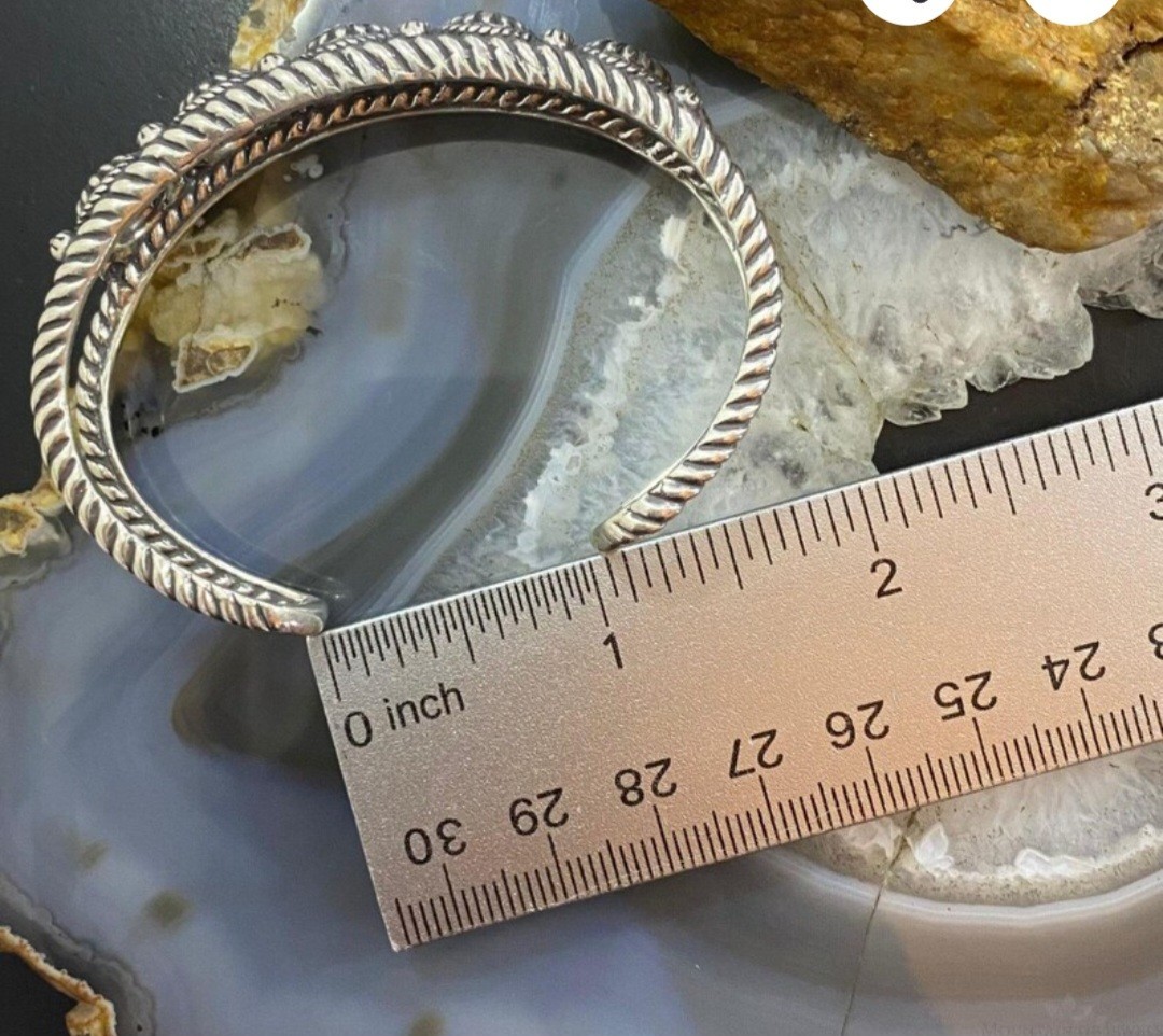 Carolyn Pollack Vintage Sterling Silver Single Row 5 Conchos Bracelet