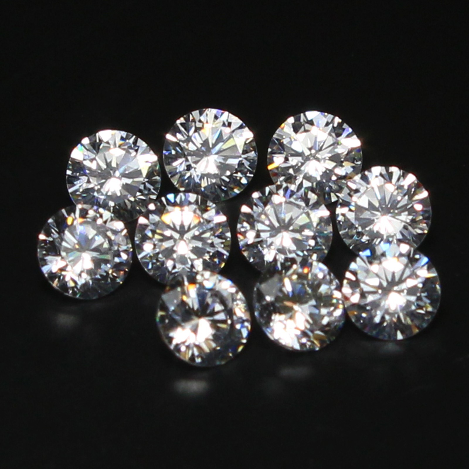 Certified Natural D Color VVS1 Brilliant Cut 2.50 MM Round White Diamond 10 Pcs