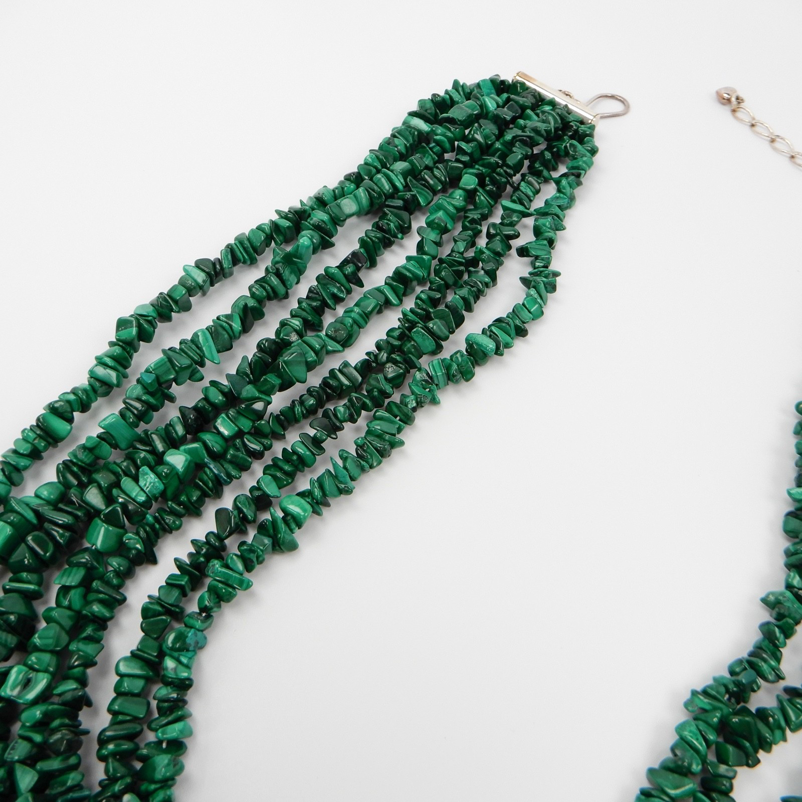 Mine Finds By Jay King 7 Strand Genuine Malachite Waterfall Necklace 18-21”