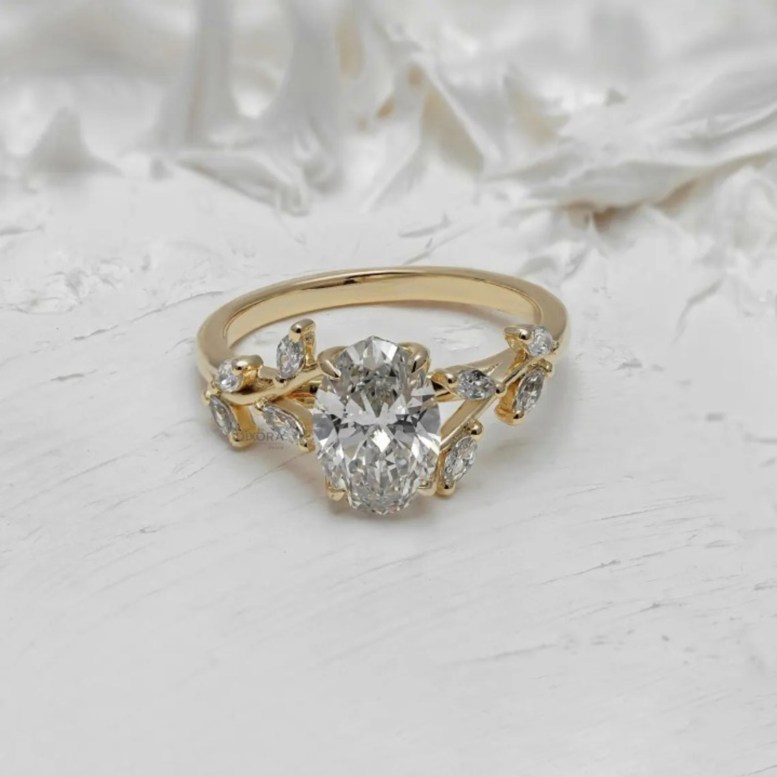 Solid 14k Yellow Gold 1.50 CT Lab Grown Diamond Ring | Oval Cut Certified Gift