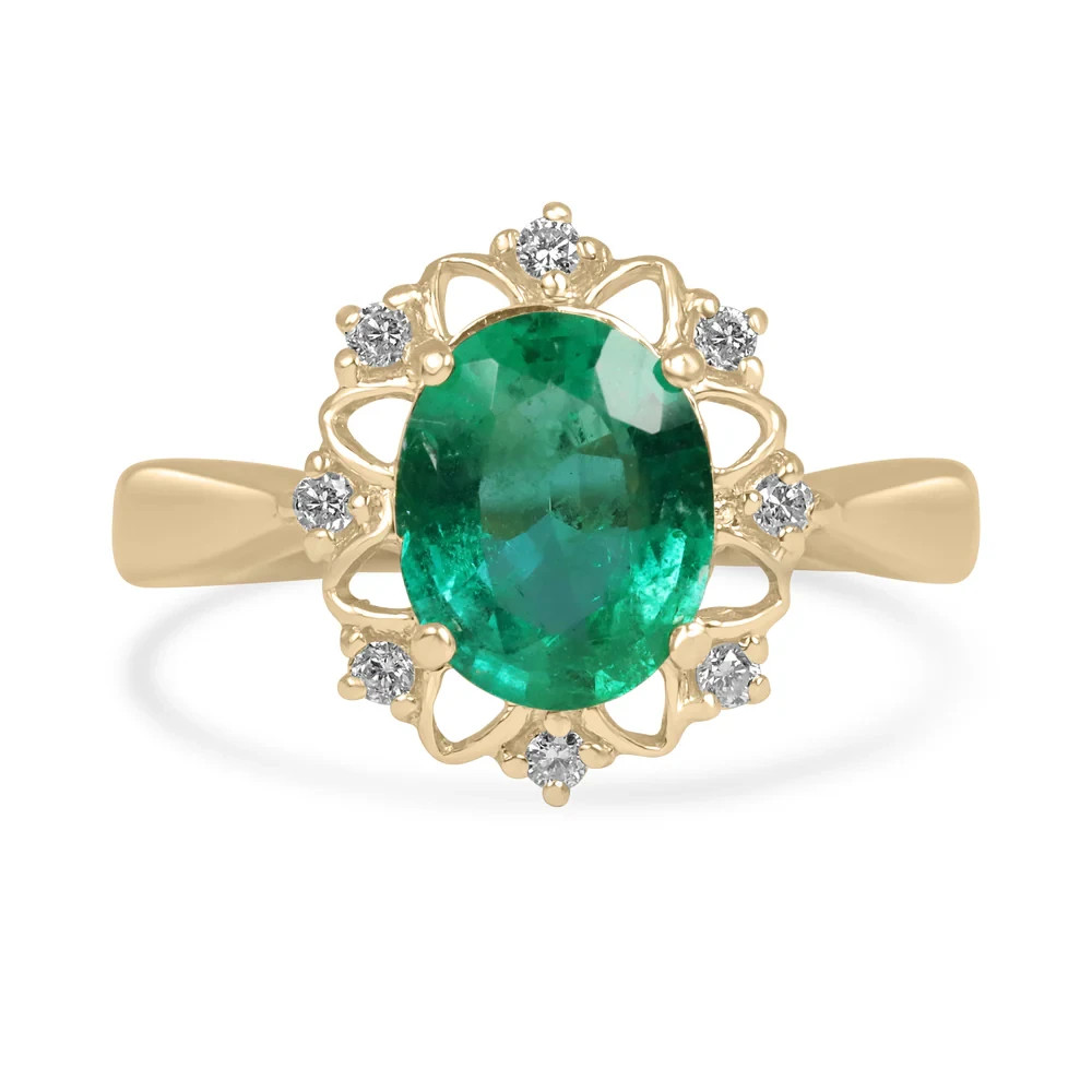 Art Deco Antique 4.30 Ct Natural Emerald Vintage Wedding Ring 14K Yellow Gold FN