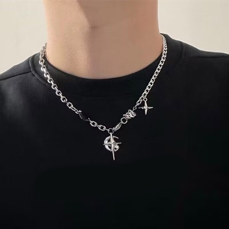 Unique Black Gemstones Necklace Featuring Star Designs for Modern Women