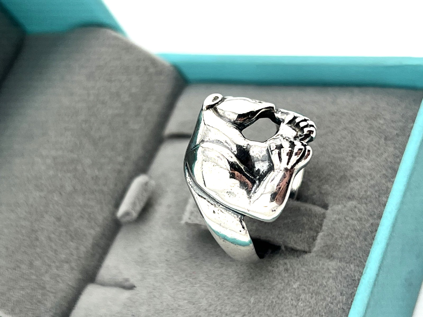 Vintage OTTO Sterling silver Puma ring size 9 925 silver EUC