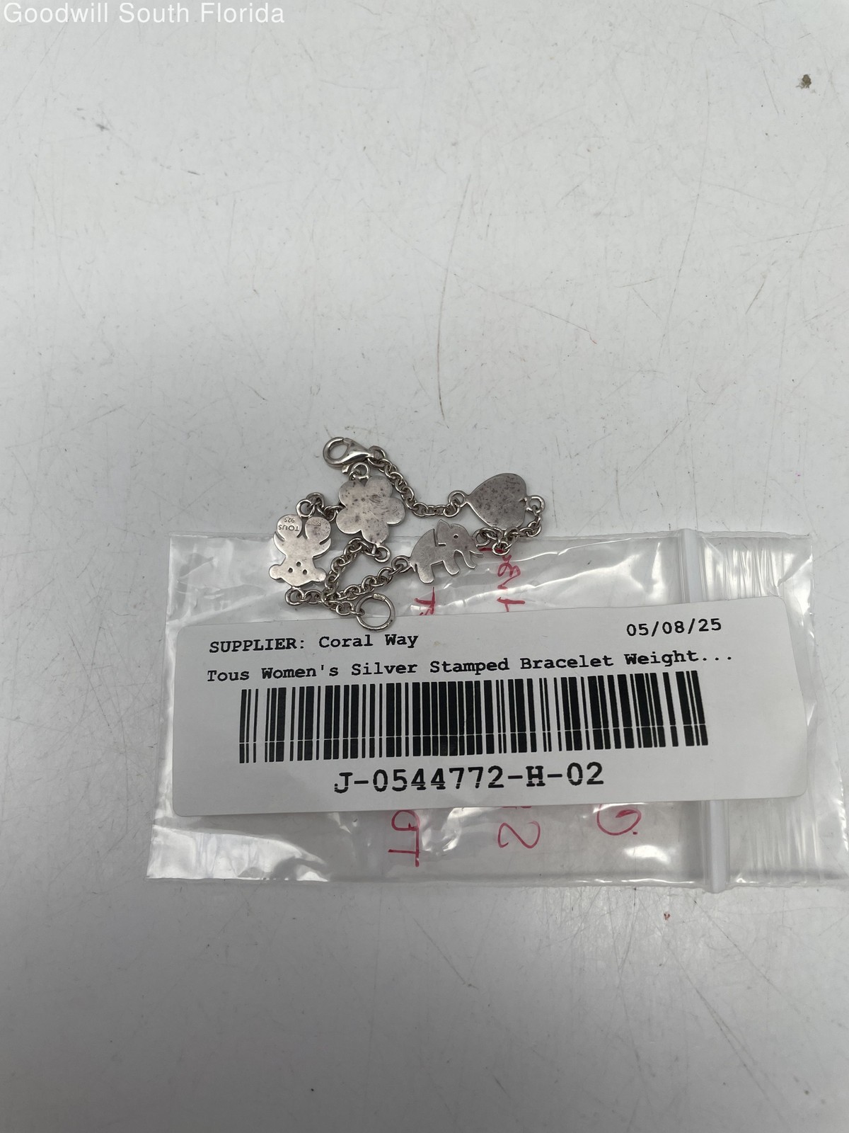 Tous Women’s Silver Stamped Bracelet Weight 4.3g