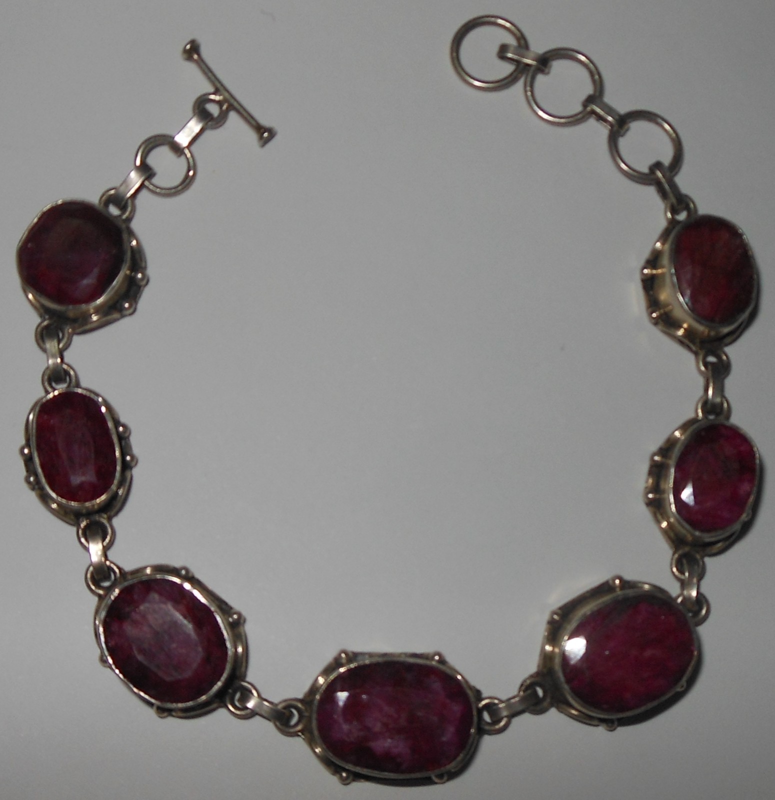 Vintage 925 Sterling Silver Ruby Bracelet