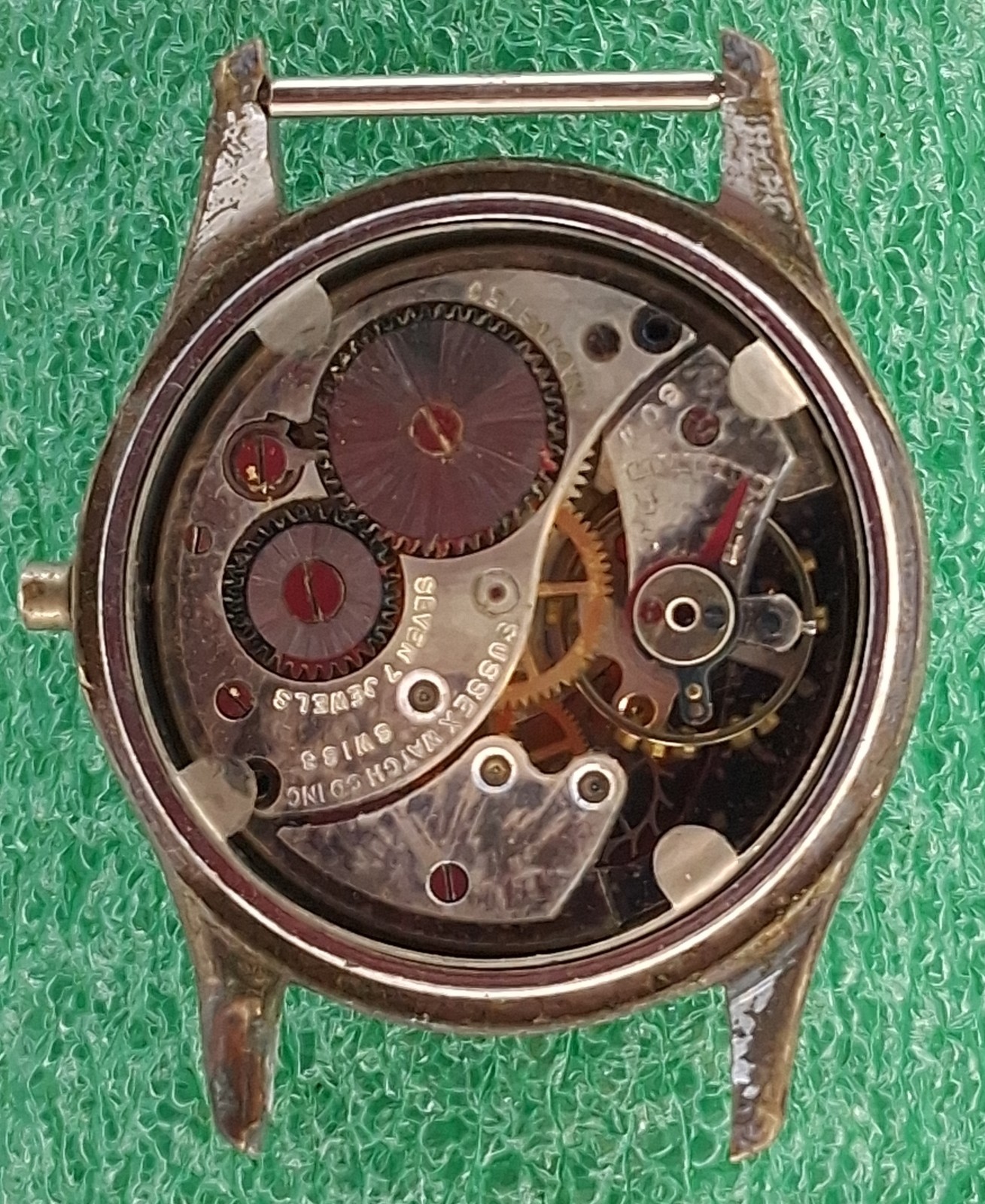 Lot W58 Mens Sussex Military Manual Wind Up Movement Vintage Watch Parts